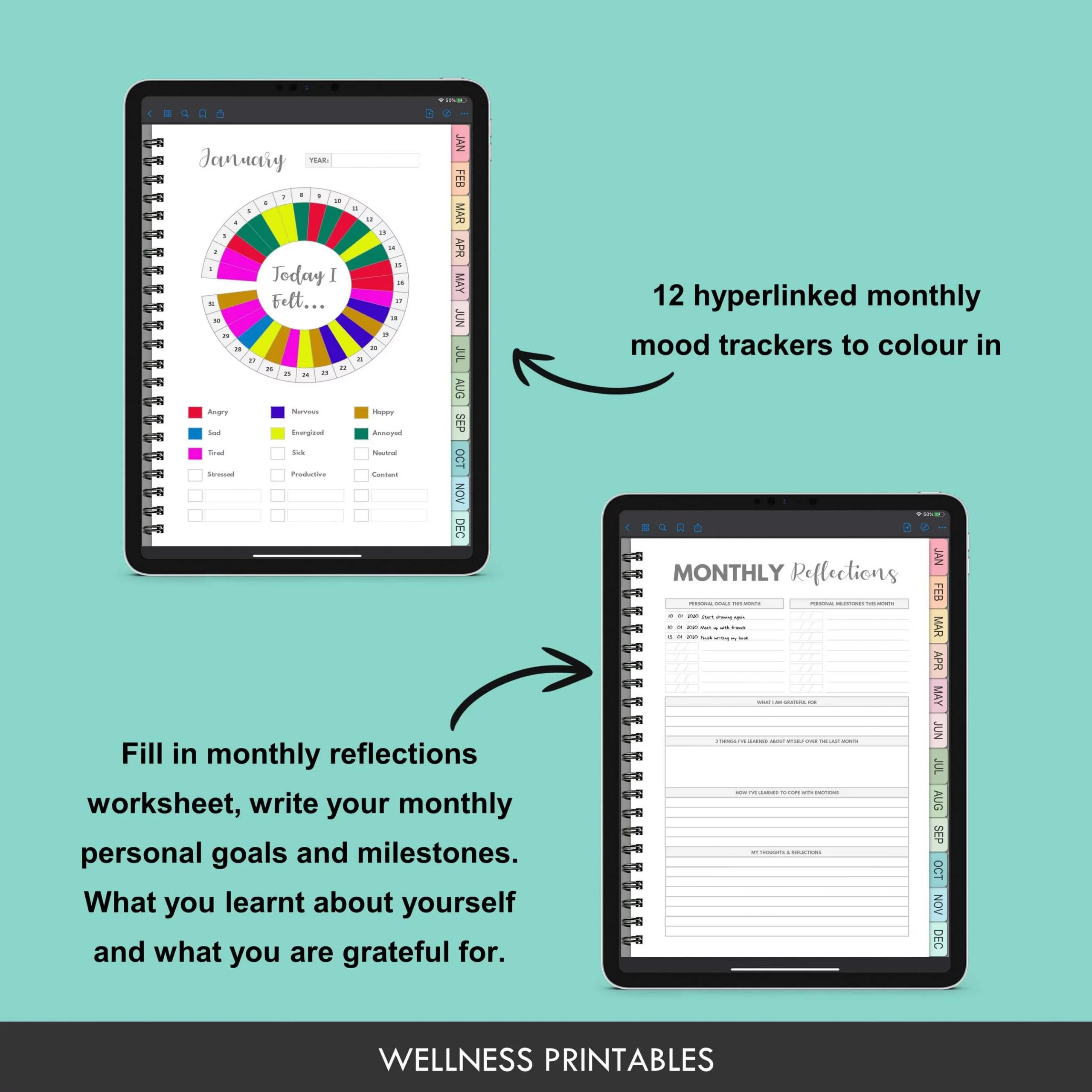 mood tracker digital planner demo