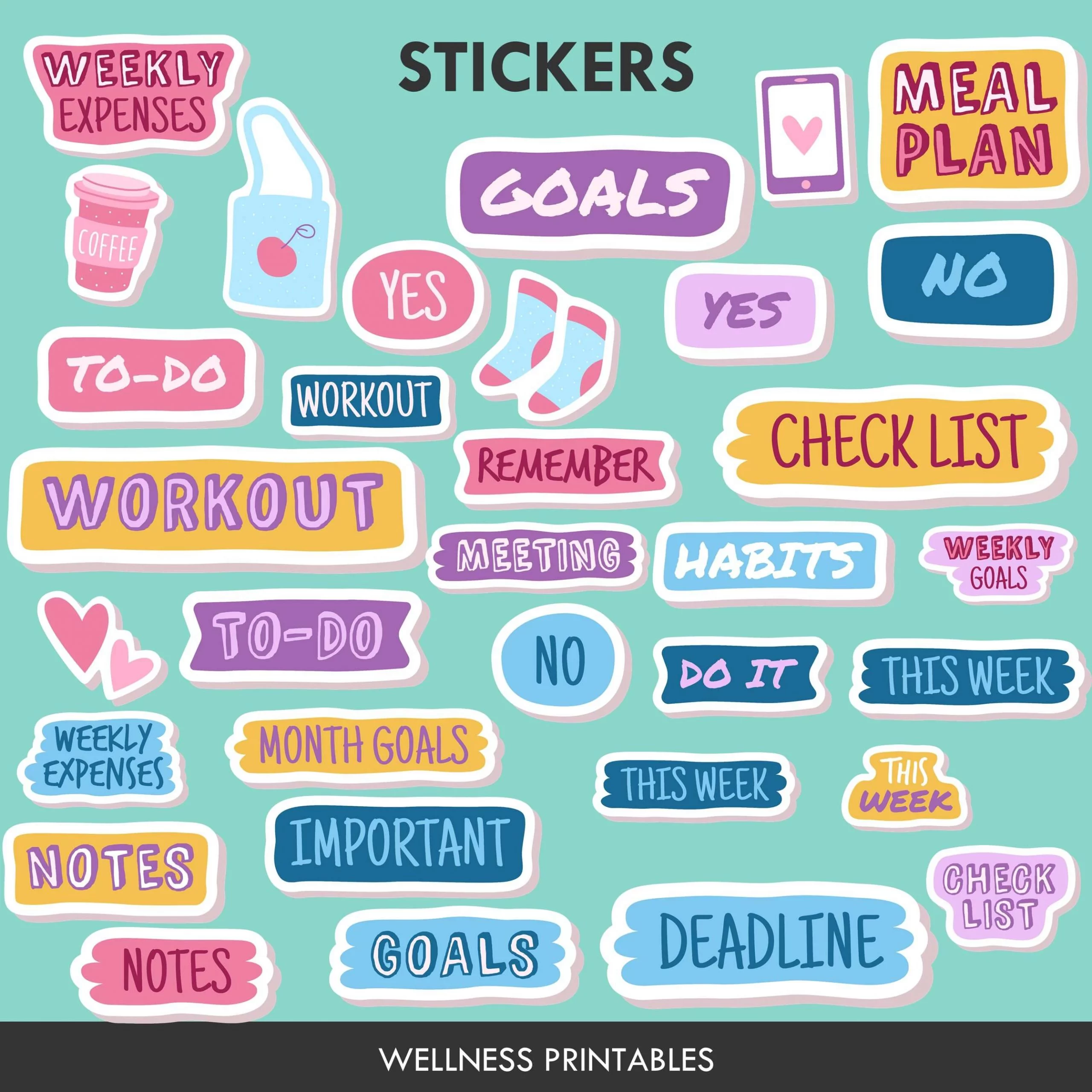 OneNote Template Black Paper Undated Planner 5 digital stickers