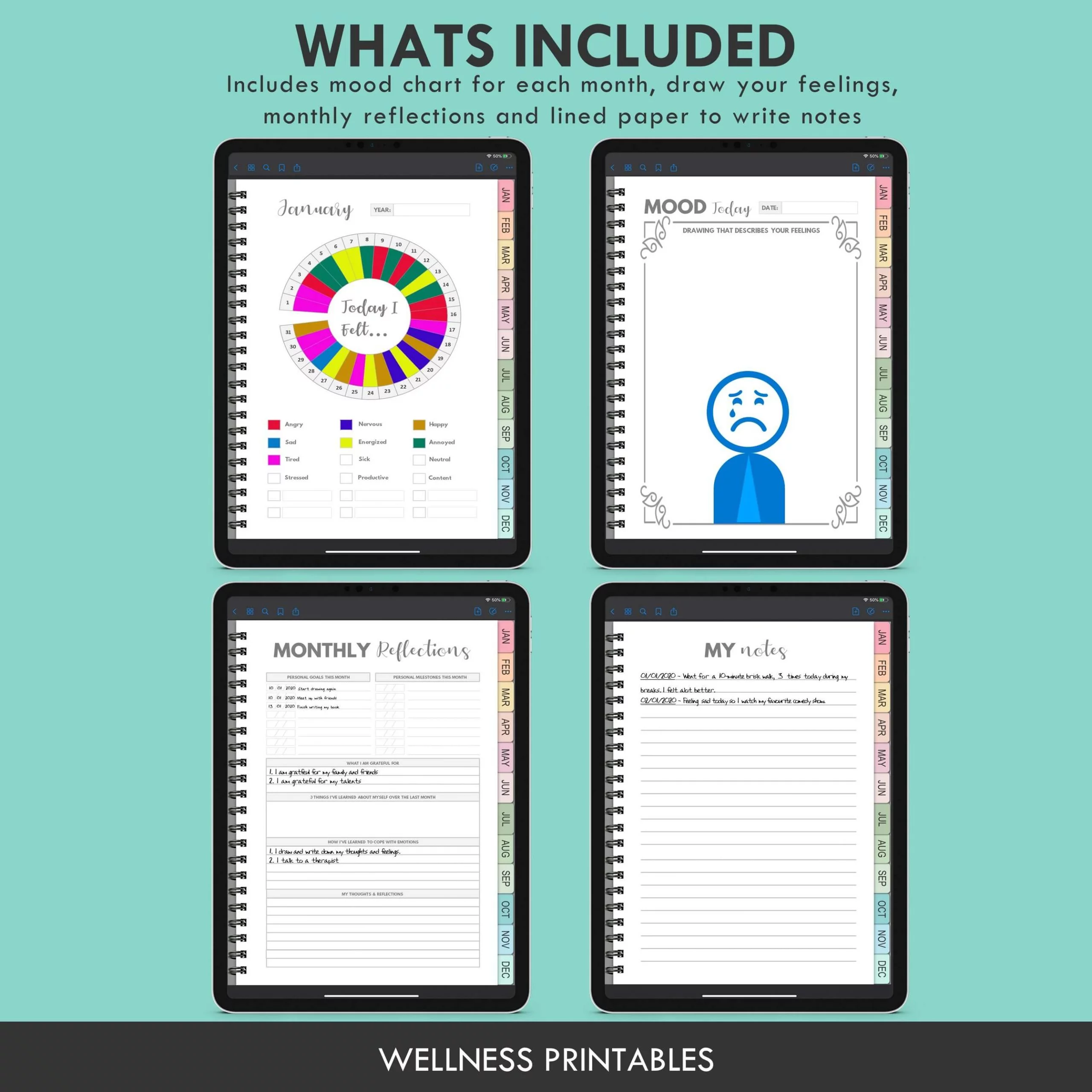 mood tracker digital templates