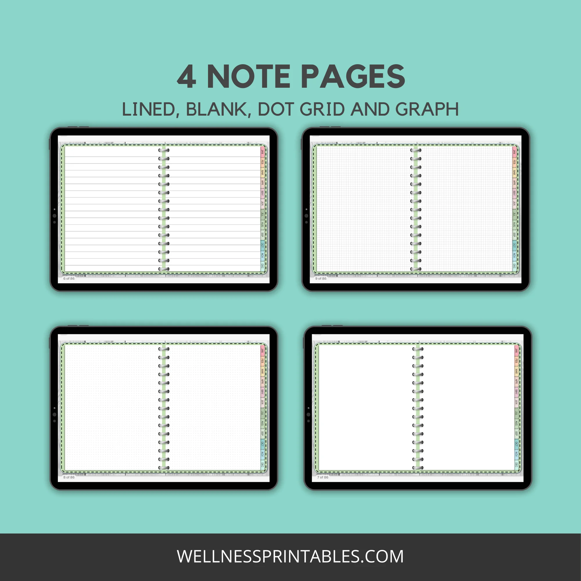 Mood Tracker Goodnotes, Notability Undated Digital Planner - Image 4